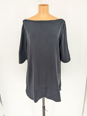 COS Navy Blue Lagenlook Day Dress Boat Neck Half Sleeve Womens Size Large